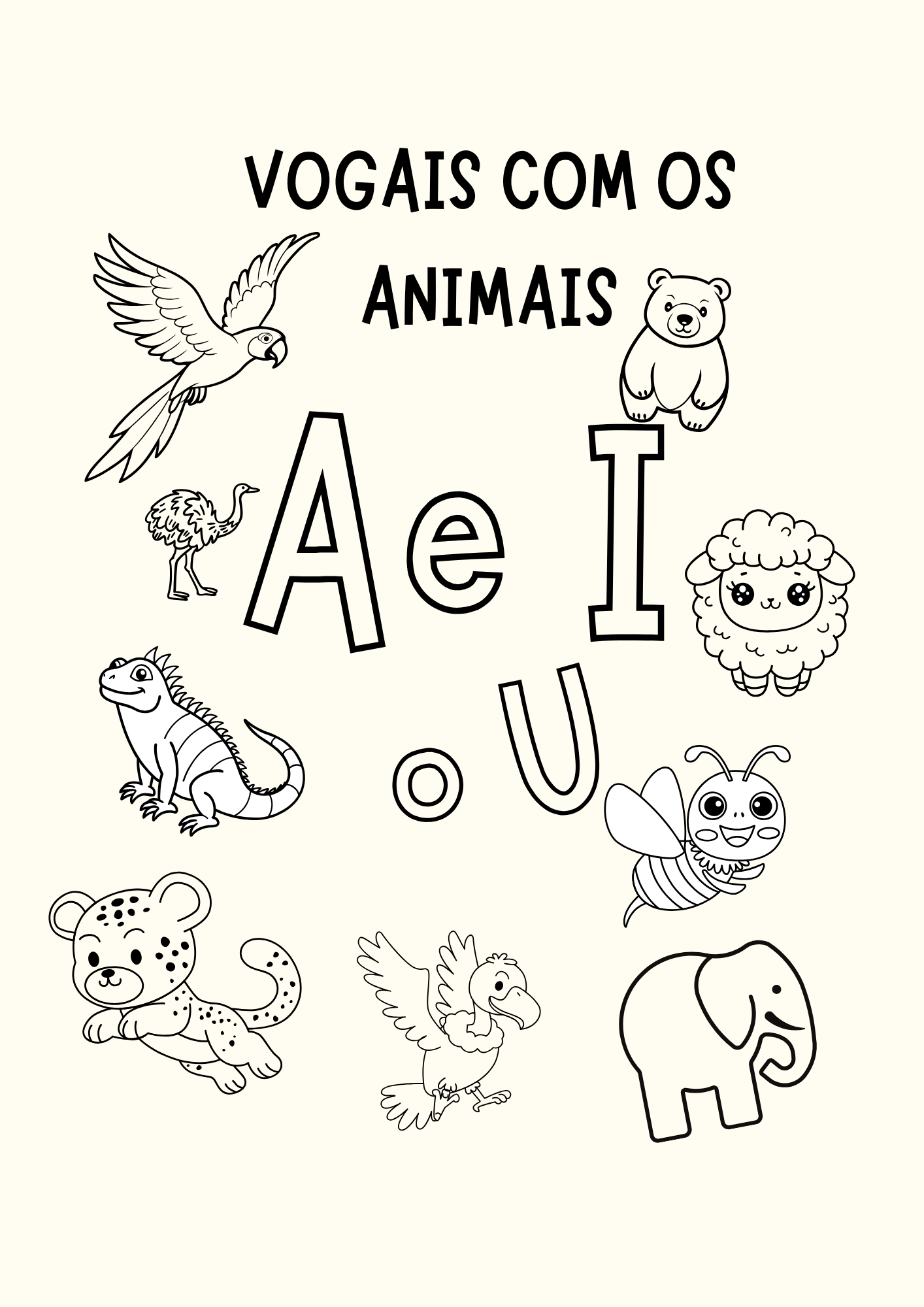 Aprendendo as vogais com os animais
